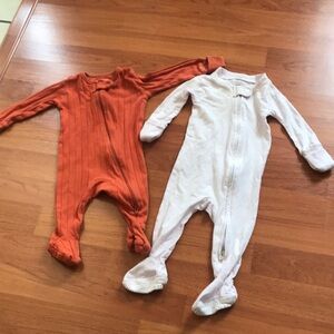 Burt’s bees Baby & Member Mark  One-Piece Footed Zip Pajamas-